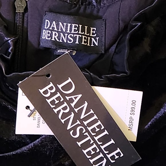 DANIELLE BERNSTEIN Women's Balck Velvet Shoulder Bow Tie Mini Dress - NWT - Picture 6 of 7